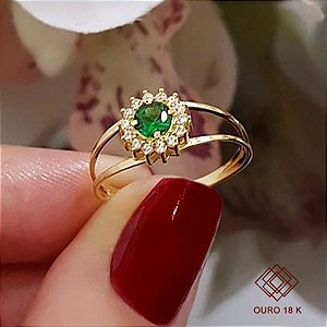 Anel Formatura Ensino Médio Ouro 18k Zircônia - Sem emblema