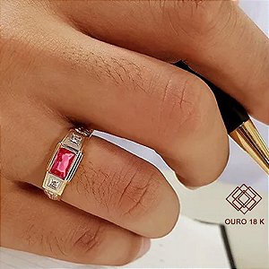 Anel Formatura Ciências Contábeis Masculino Ouro 18k Zircônia