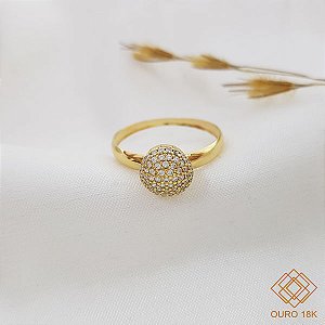Anel Chuveiro Ouro 18k Zircônias