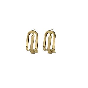 Brinco Meia Argola Ouro 18k