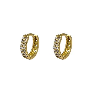 Brinco Argola Ouro 18k Zircônia