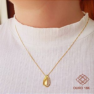 Kit Cordão Ouro 18k + Pingente Gota  Ouro 18k Diamante