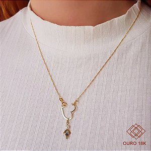 Kit Cordão Ouro 18k +Pingente Coração Filho Ouro 18k Zircônia