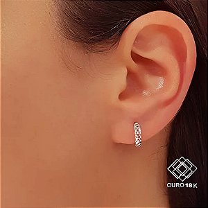 Brinco Argola Ouro Branco 18k