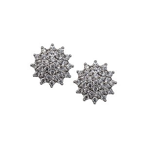 Brinco Rainha Ouro Branco 18k Moissanite