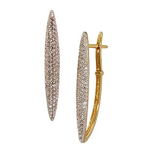 Brinco Pavê Ouro 18k Zircônias