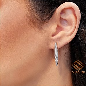 Brinco Pavê Ouro 18k - Diamante Cultivado 50pts