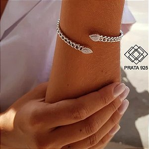 Bracelete Elos Prata 925 Zircônias
