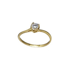 Anel Solitário Ouro 18k Moissanite