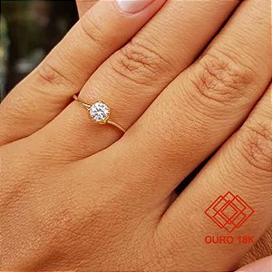 Anel Solitário Ouro 18k Diamante Laboratório 30Pts