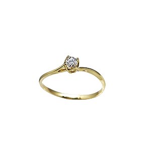 Anel Solitário Ouro 18k Moissanite