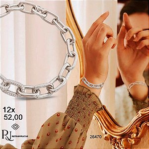 Pulseira Elos Prata 925 Zircônias