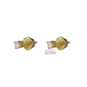 Brinco Ponto de Luz Ouro 18k com Moissanite