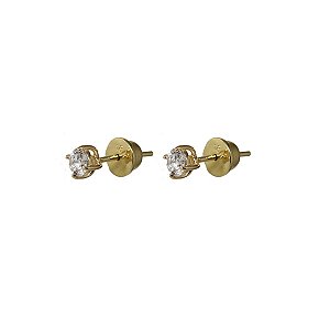 Brinco Ponto de Luz Ouro 18k Moissanite