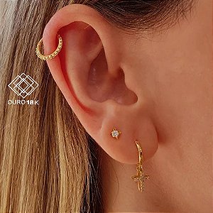 Piercing Ouro 18k Zircônias