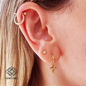 Piercing Ouro 18k Zircônias