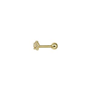 Piercing Tragus Flor Ouro 18k Zircônias