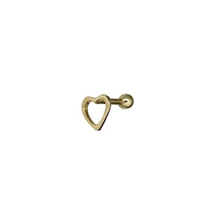 Piercing Tragus Coração Ouro 18k
