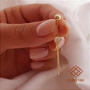 Piercing Umbigo Ouro 18k Zircônias