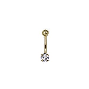 Piercing Umbigo Ouro 18k Zircônia