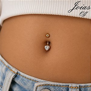 Piercing Umbigo Ouro 18k Zircônias
