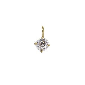 Pingente Ponto de Luz Ouro 18k e Moissanite 4,3mm