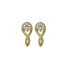 Brinco Torcido Ouro 18k Moissanite