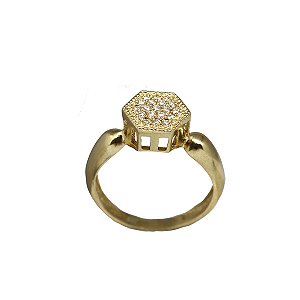 Anel Chuveiro Ouro 18k Brilhante Moissanite 20Pts
