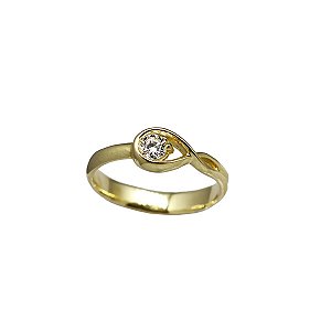 Anel Solitário Ouro 18k e Moissanite
