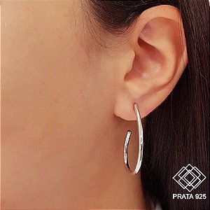 Brinco Meia Argola Prata 925