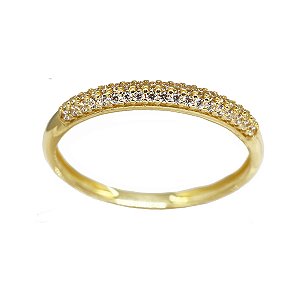 Anel Aparador Ouro 18K Zircônia