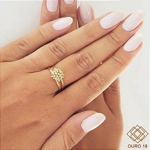 Anel Esferas Ouro 18k