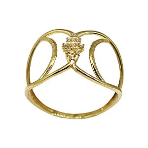 Anel Elos Ouro 18k Zircônias