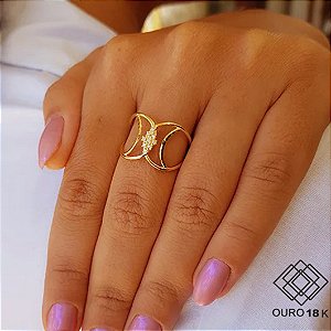 Anel Elos Ouro 18k Zircônias