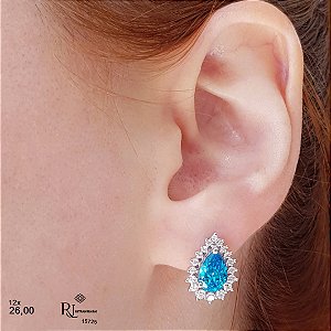 Brinco Chuveiro Prata 925 Zircônias