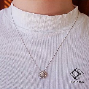 Gargantilha Chuveiro Prata 925 Zircônias