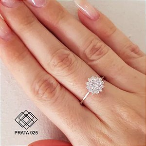Anel Chuveiro Prata 925 Zircônias
