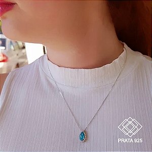 Gargantilha Chuveiro Prata 925 Zircônias