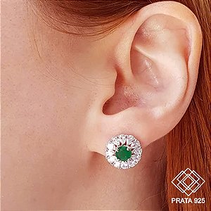 Brinco Chuveiro Prata 925 Zircônias