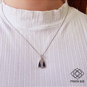 Gargantilha Nossa Senhora Prata 925 Zircônias