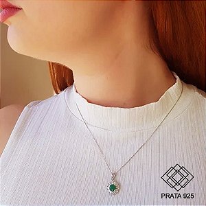 Gargantilha Chuveiro Prata 925 Zircônias