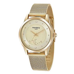 Relógio Feminino Dourado Mondaine 32461LPMKDE1K1