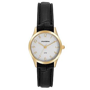 Relógio Mondaine Feminino Couro Preto