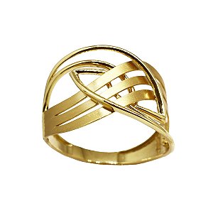 Anel Trançado Ouro 18k