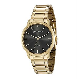 Relógio Feminino Casual Cristal Dourado 53616LPMVDE1