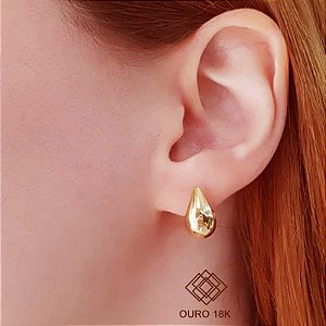 Brinco Argola Gota Bold Ouro 18k