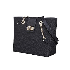 Bolsa Victor Hugo Volpa Tote Zip Duca Nero Black