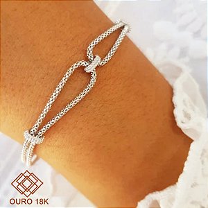 Pulseira Pipoca Ouro Branco 18k