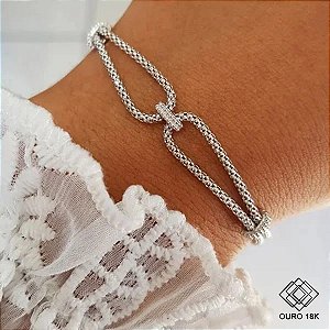 Pulseira Pipoca Ouro Branco 18k