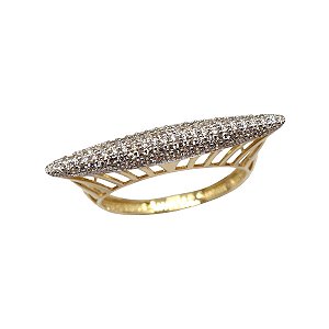 Anel Pavê Ouro 18k Moissanite
